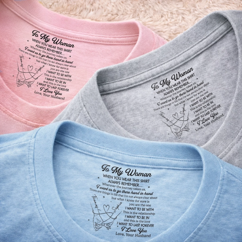 Custom Inside Neck Print T-Shirt - Personalized Anniversary Wedding Gifts For Husband And Wife, Him And Her - You And Me Forever