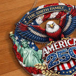 Custom Wood Sign - Personalized America 250th Anniversary Gifts For Mom, Dad, Brother, Sister, Kids - Honor The Spirit Within