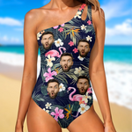 Custom Photo Sun’s Out, Sass Out - Couple Personalized Custom One Piece Swimsuit - Summer Vacation Gift For Wife, Anniversary
