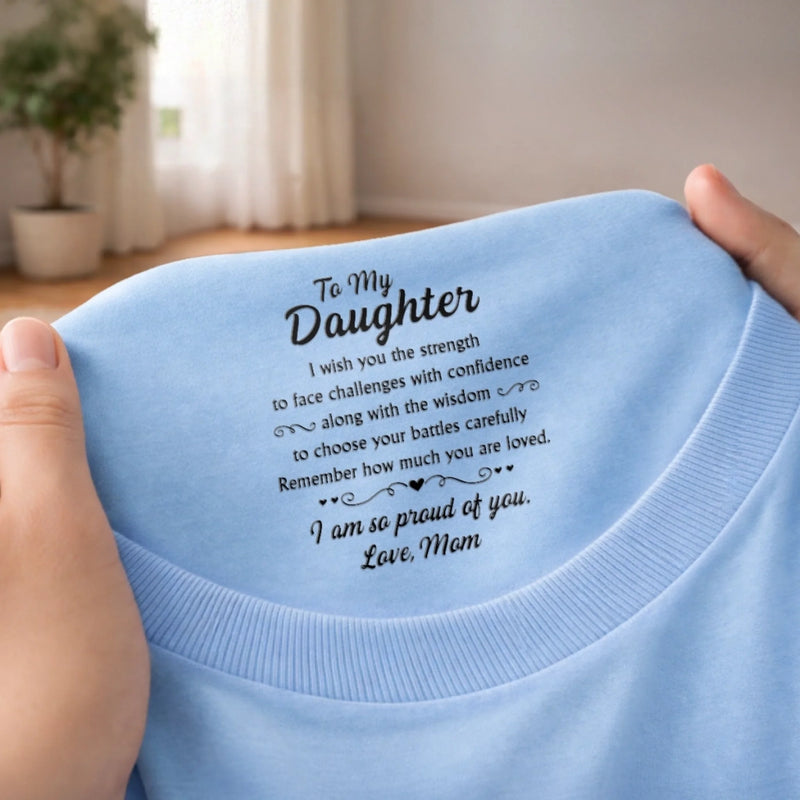 Custom Inside Neck Print T-Shirt - Personalized Birthday Gifts For Daughter - I’m So Proud Of You