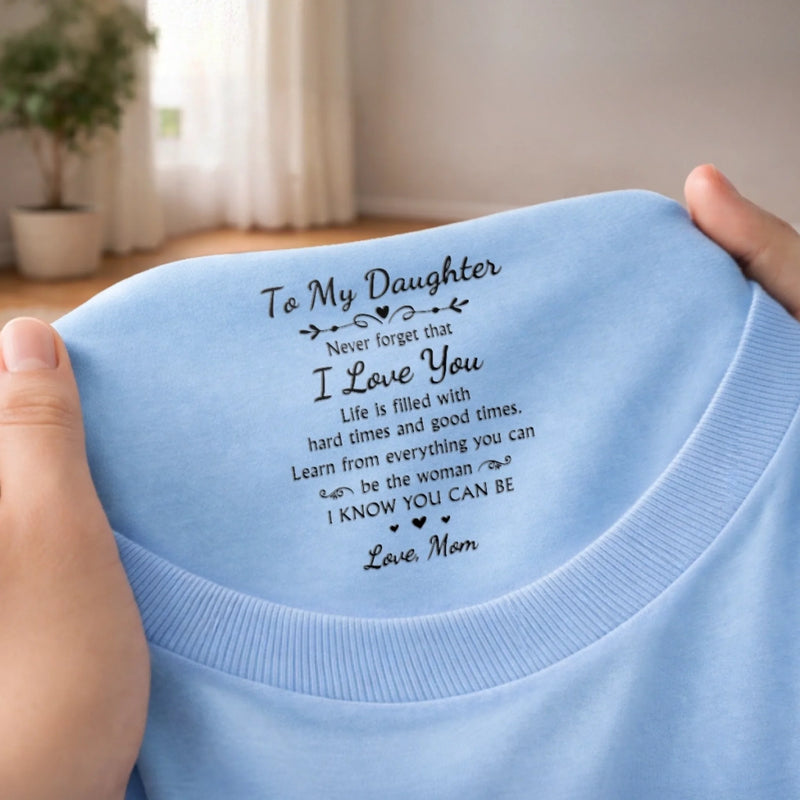 Custom Inside Neck Print T-Shirt - Personalized Birthday Gifts For Daughter - I Love You Beyond Words