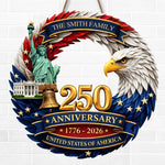 Custom Wood Sign - Personalized America 250th Anniversary Gifts For Mom, Dad, Brother, Sister, Kids - Proudly Celebrating 250 Years