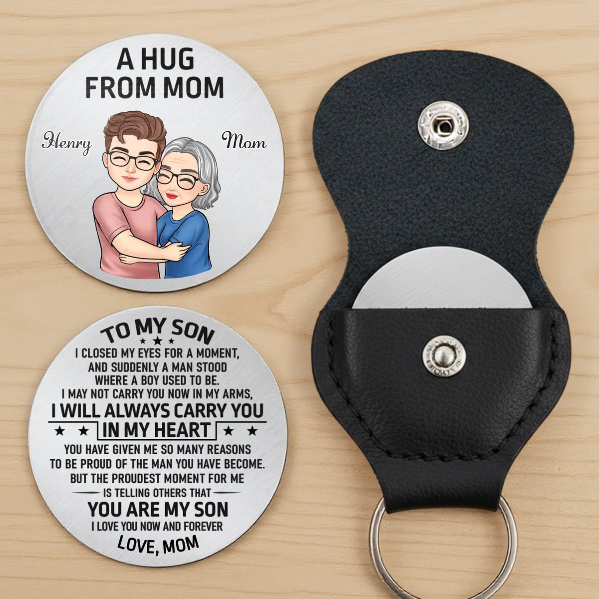 Custom Pocket Hug - Personalized Birthday Gifts For Mom, Son - A Small Hug With Big Love