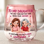 Custom Gradient Glass Mug - Personalized Mother's Day Birthday Gifts For Mom, Daughter - Raising Love, One Day At A Time