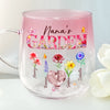 Custom Gradient Glass Mug - Personalized Birthday Gifts For Mom, Grandma - Forever In Bloom, Grandma