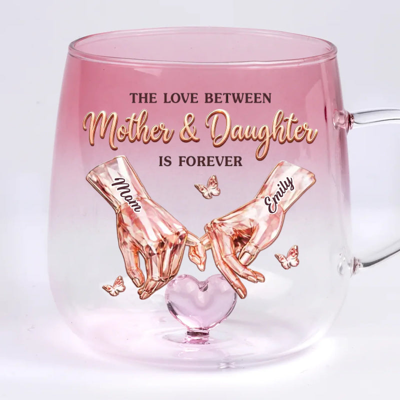 Custom Gradient Glass Mug - Personalized Mother's Day Birthday Gifts For Mom, Daughter - Pinky Promise For Life