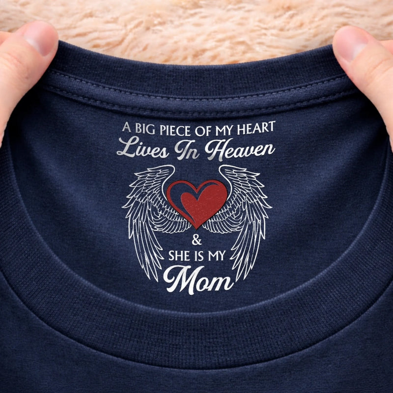 Custom Inside Neck Print T-Shirt - Personalized Memorial Sympathy Gifts For Loss Of Mom, Dad - Forever In Our Hearts