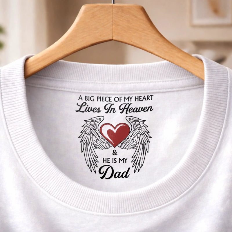 Custom Inside Neck Print T-Shirt - Personalized Memorial Sympathy Gifts For Loss Of Mom, Dad - Forever In Our Hearts