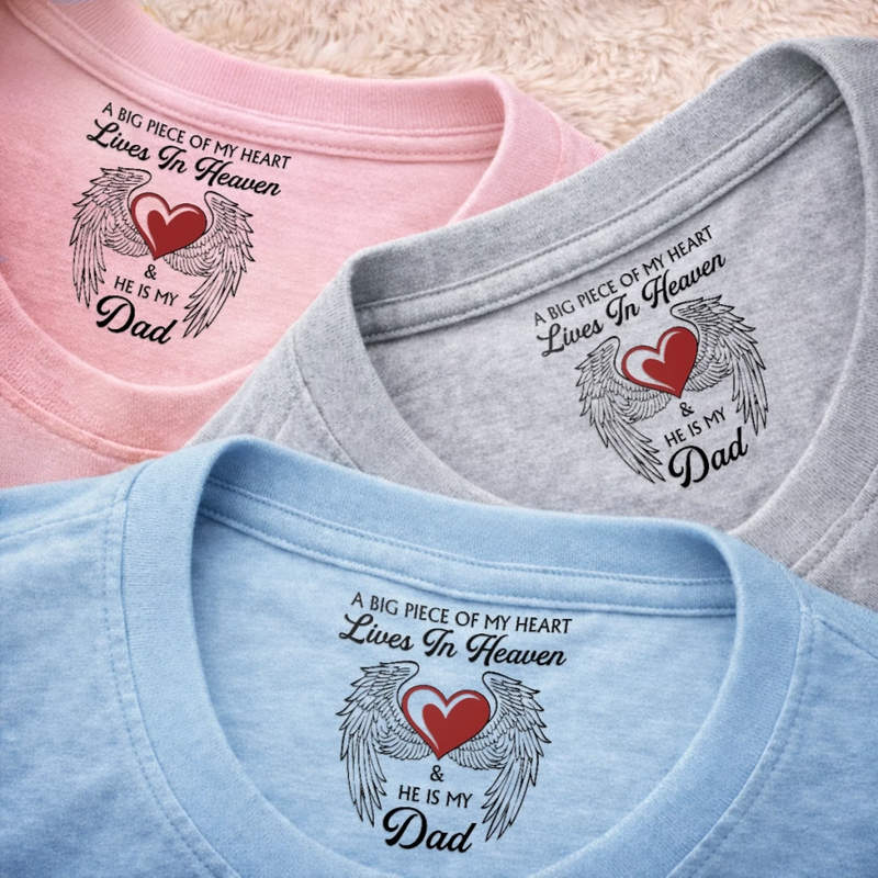 Custom Inside Neck Print T-Shirt - Personalized Memorial Sympathy Gifts For Loss Of Mom, Dad - Forever In Our Hearts