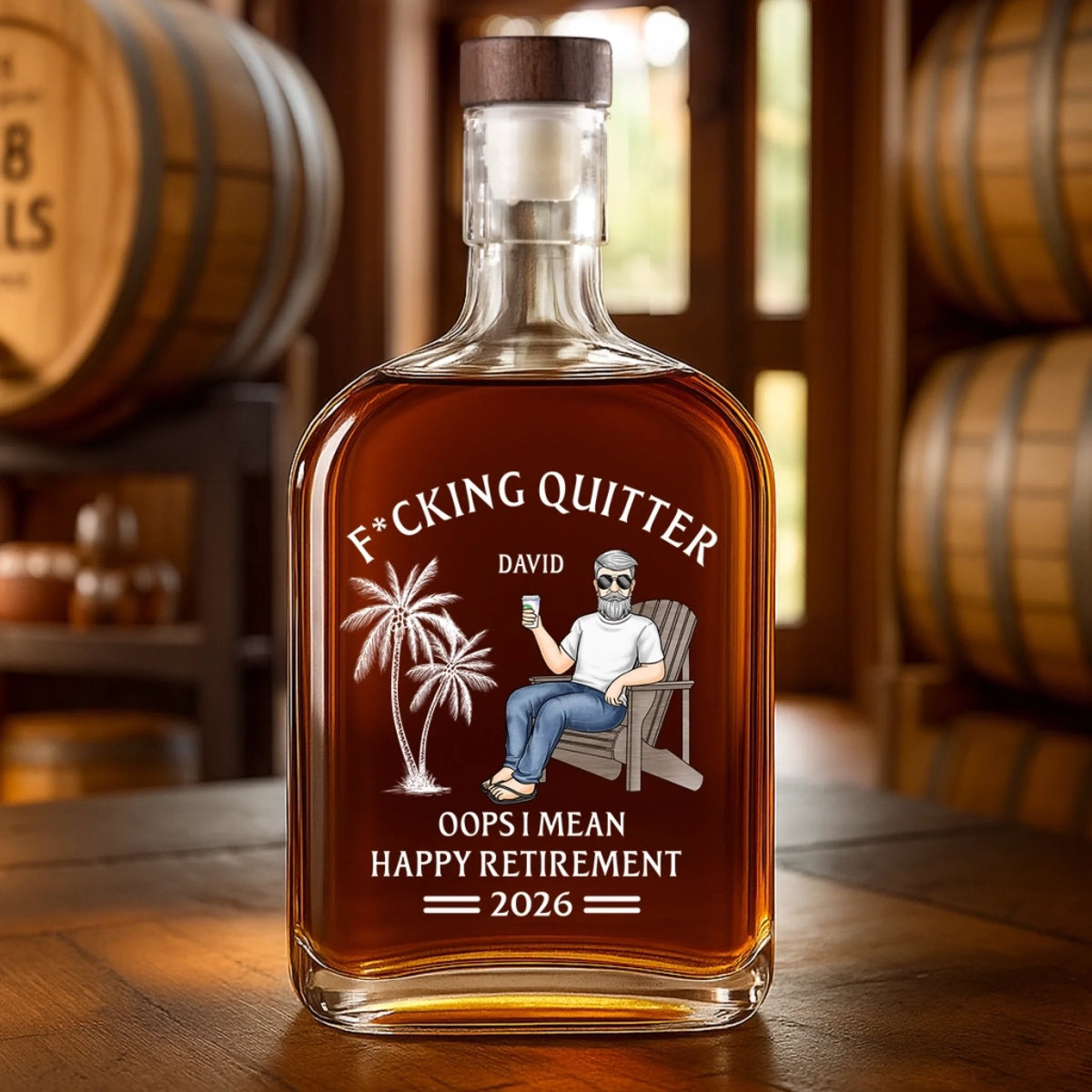 Custom Liquor Decanter - Personalized Retirement Gifts For Women, Men - Officially Done