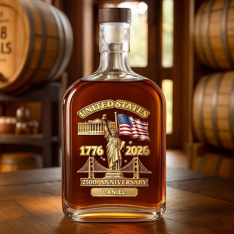 Custom Liquor Decanter - America 250th Anniversary Gifts For Women, Men - Honor The Brave Spirit