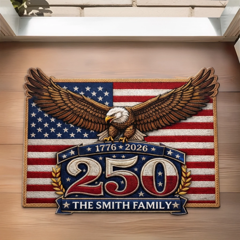 Custom Shaped Doormat - Personalized America 250th Anniversary Gifts For Mom, Dad, Brother, Sister, Kids - Freedom Lives In Every Heart