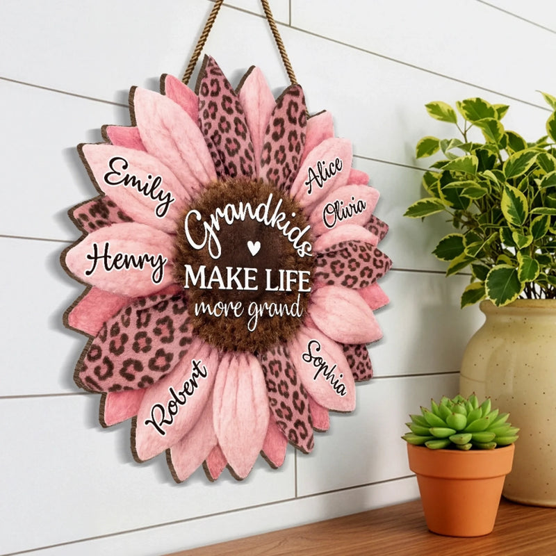 Custom Wood Sign - Personalized Birthday Gifts For Mom, Grandma - Our Family’s Heart