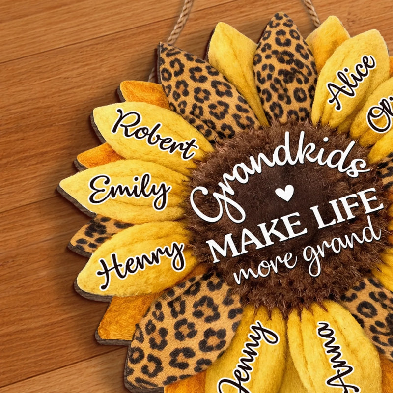 Custom Wood Sign - Personalized Birthday Gifts For Mom, Grandma - Our Family’s Heart