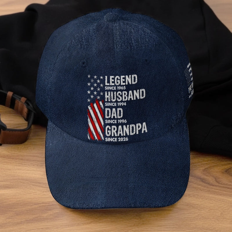 Custom Hat, All Over Print Classic Cap - Personalized Father's Day Birthday Gifts For Dad, Grandpa - Dad And Grandpa Our Heroes