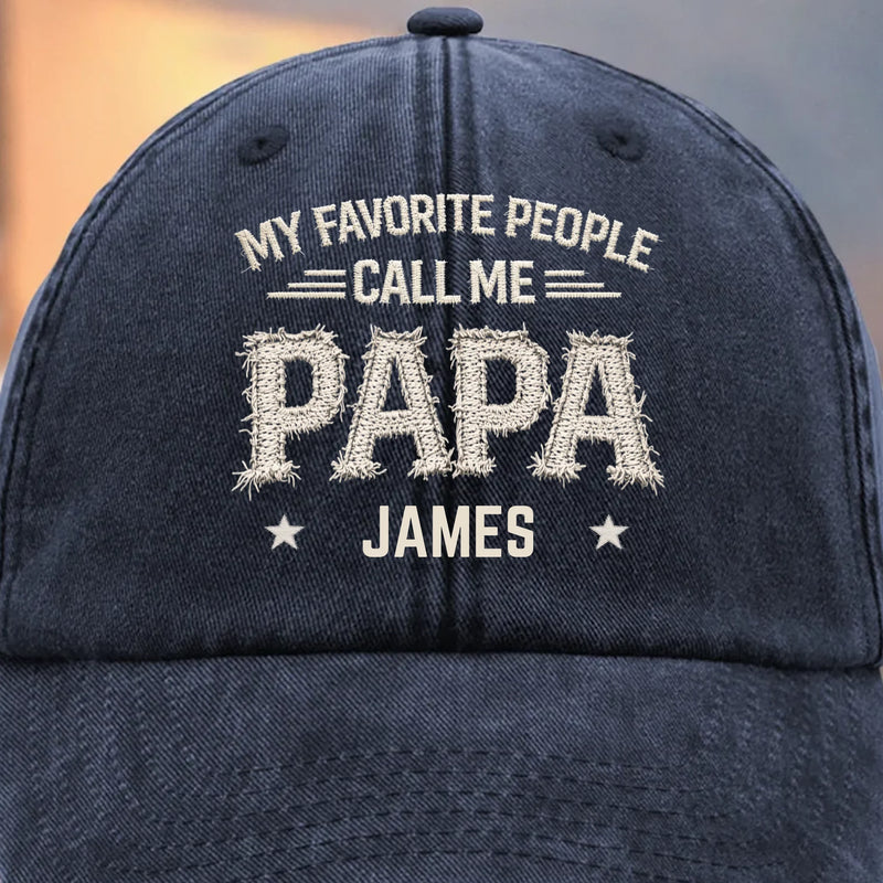 Custom Vintage Washed Denim Baseball Cap - Personalized Father's Day Birthday Gifts For Dad, Grandpa - Grandpa And Dad With Love