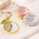 Custom Compact Mirror - Personalized Best Friend Birthday Gifts For Women, Besties, Sisters, BFF - Sisters Always By My Side