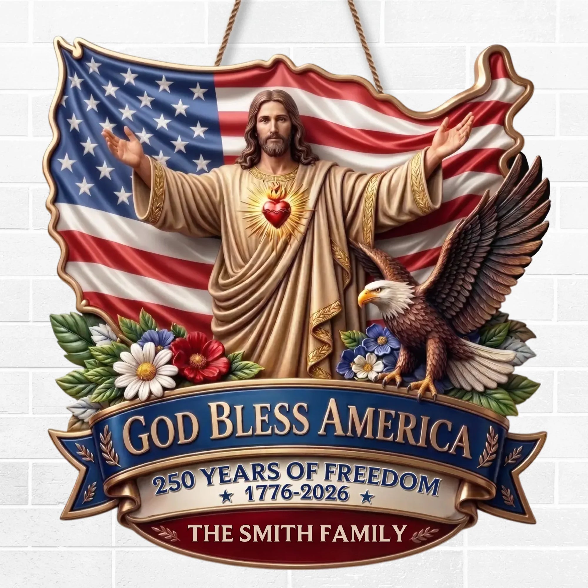 Custom Wood Sign - Personalized America 250th Anniversary Gifts