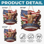 Custom Wood Sign - Personalized America 250th Anniversary Gifts For Family - God Bless America