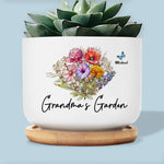 Grandma's Garden Where Love Grows - Personalized Custom Home Decor Ceramic Plant Pot - House Warming Gift For Mom, Grandma