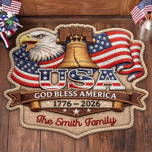 Custom Shaped Doormat - Personalized America 250th Anniversary Gifts For Mom, Dad, Brother, Sister, Kids - Spirit Of Liberty Lives