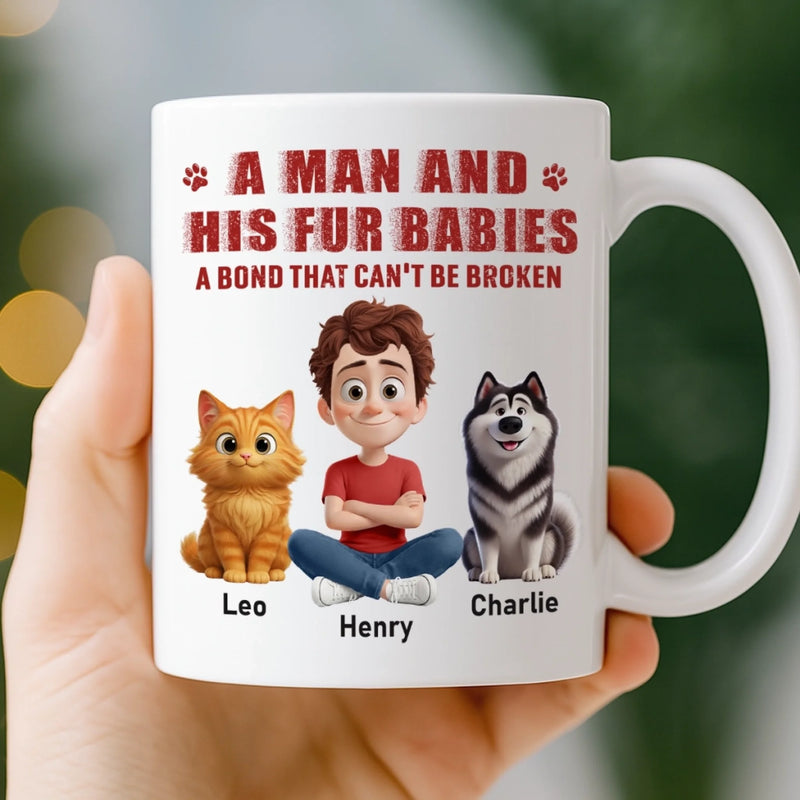Custom Mug - Personalized Birthday Gifts For Dog Cat Lovers, Dog Dad And Mom, Cat Owners - Rescued By My Pets