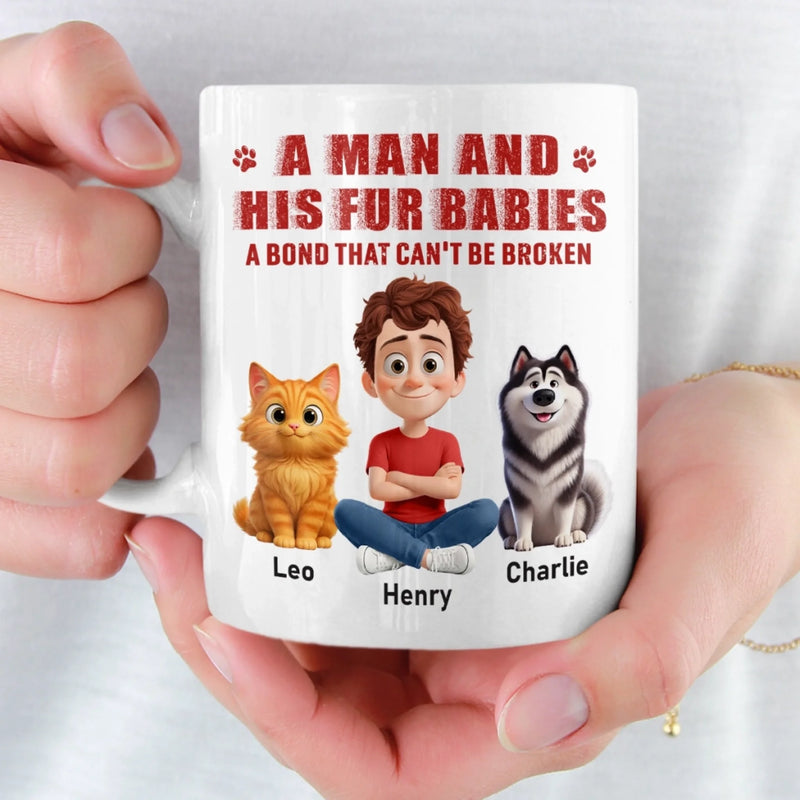 Custom Mug - Personalized Birthday Gifts For Dog Cat Lovers, Dog Dad And Mom, Cat Owners - Rescued By My Pets