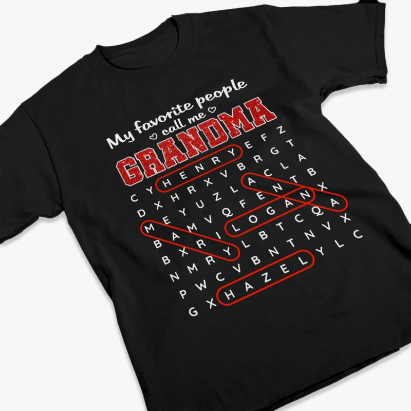 Custom Word Search Puzzle T-shirt, Premium T-shirt, Hoodie - Personalized Mother's Day Birthday Gifts For Mom, Grandma - Proud Member Of Grandma Club