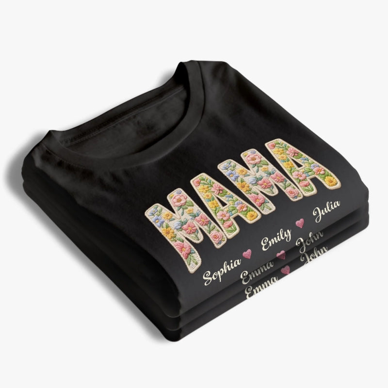 Custom Faux Embroidery Unisex T-shirt, Premium T-shirt, Hoodie - Personalized Mother's Day Birthday Gifts For Mom, Grandma - A Little Vintage, A Lot Of Love