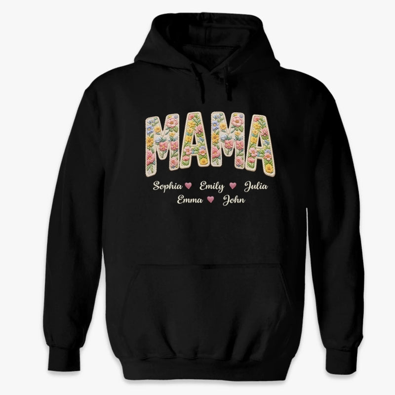 Custom Faux Embroidery Unisex T-shirt, Premium T-shirt, Hoodie - Personalized Mother's Day Birthday Gifts For Mom, Grandma - A Little Vintage, A Lot Of Love