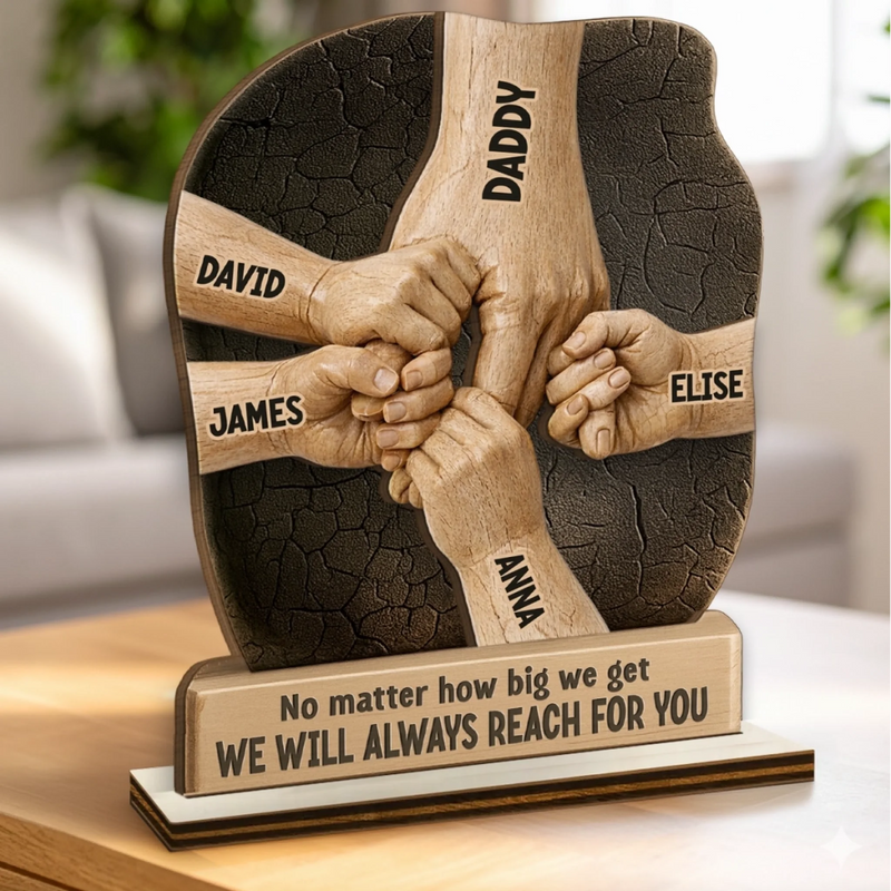 Custom 2-Layered Wooden Plaque - Personalized Father's Day Birthday Gifts For Dad, Grandpa - Dad And Grandpa Our Pride