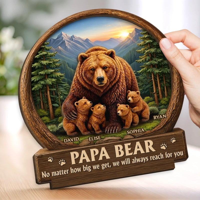 Custom 2-Layered Wooden Plaque - Personalized Father's Day Birthday Gifts For Dad, Grandpa - Grandpa And Dad Forever Loved