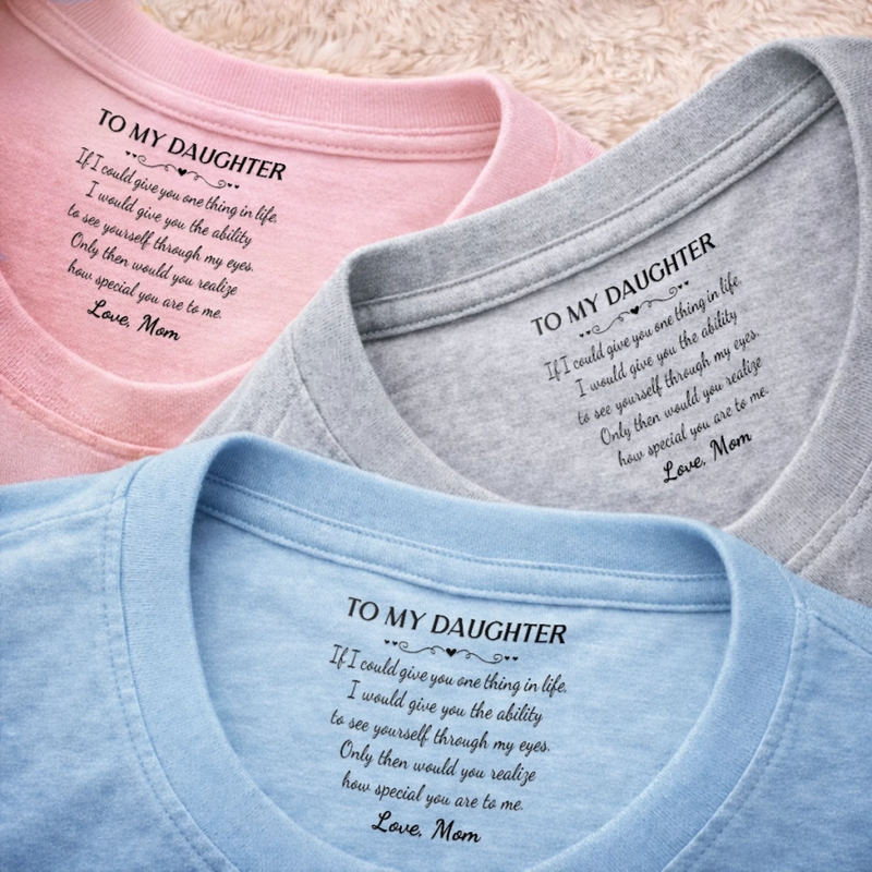 Custom Inside Neck Print T-Shirt - Personalized Birthday Gifts For Daughter - My Favorite Person Forever