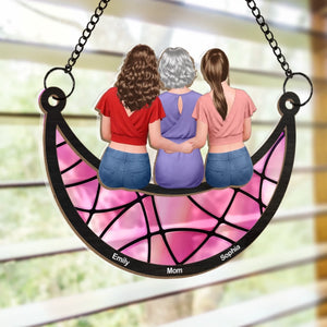 Custom Window Hanging Suncatcher Ornament - Personalized Mother's Day Birthday Gifts For Mom, Daughter, Son - Mom And Us, Forever Linked