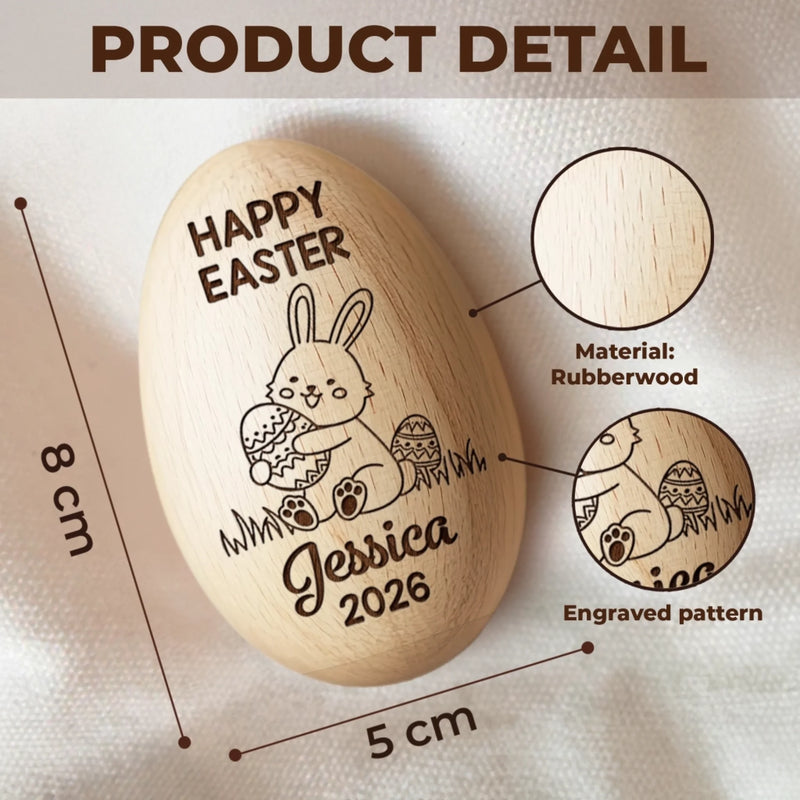 Custom Wooden Egg Shaker - Personalized Easter, Baby Shower, Gender Reveal Gifts For New Moms, New Dads, New Parents - Our Little Miracle Arrived