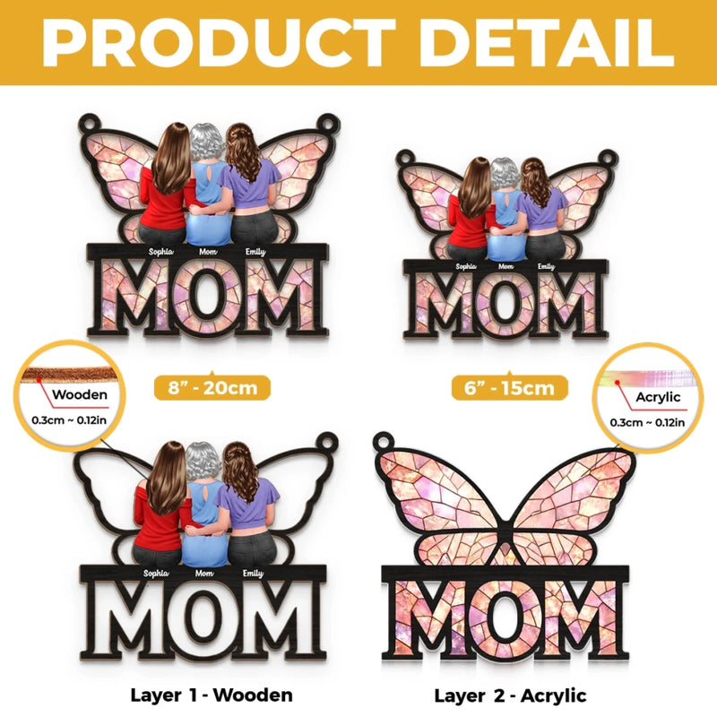Custom Window Hanging Suncatcher Ornament - Personalized Mother's Day Birthday Gifts For Mom, Grandma - Thank You For Everything Mom
