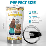 Custom Tumbler - Personalized Birthday Gifts For Daughter - Sunflower Love And Daughter Hugs