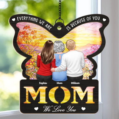 Custom Window Hanging Suncatcher Ornament - Personalized Mother's Day Birthday Gifts For Mom, Grandma - Mom You Are My Heart