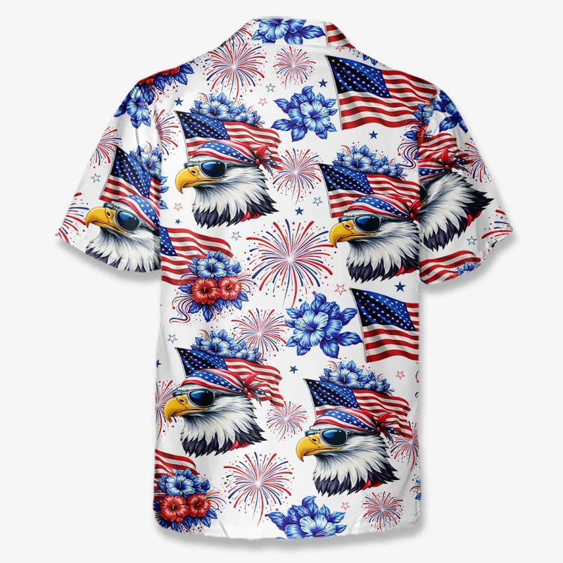 Custom Unisex Tropical Hawaiian Aloha Shirt - Personalized America 250th Anniversary Gifts For Women, Men - Freedom Lights The Future