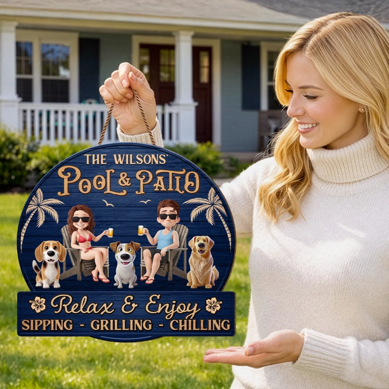 Custom Wood Sign - Personalized Anniversary Wedding Gifts For Husband And Wife, Dog Cat Lovers - Love Grows With Our Pets