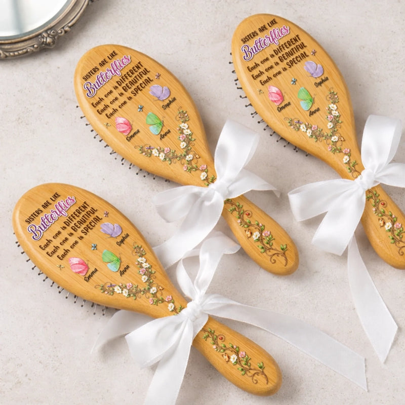 Custom Hair Brush - Personalized Best Friend Birthday Gifts For Women, Besties, Sisters, BFF - Besties Through Every Moment