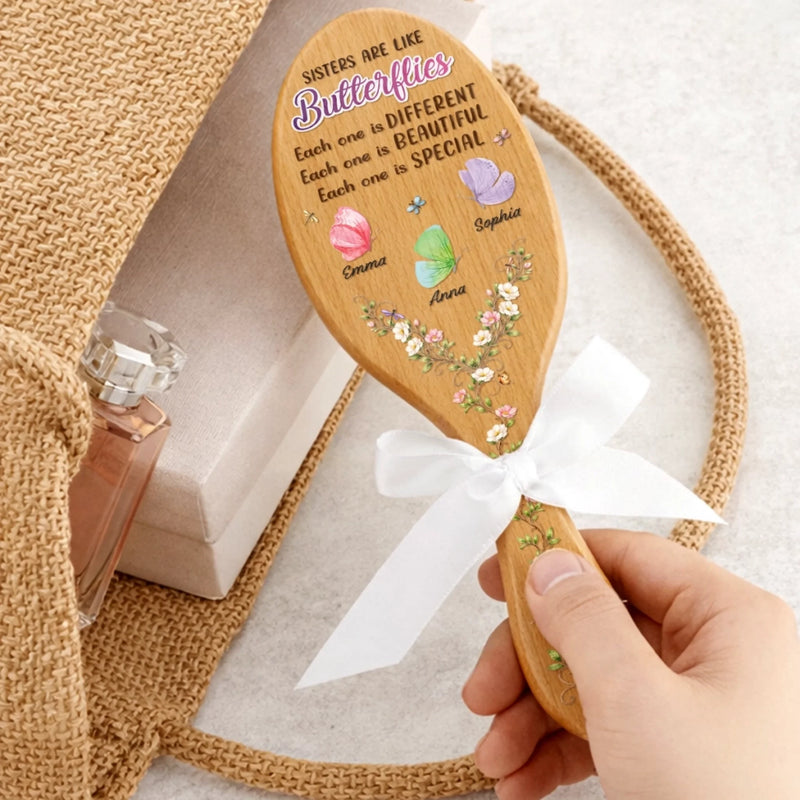 Custom Hair Brush - Personalized Best Friend Birthday Gifts For Women, Besties, Sisters, BFF - Besties Through Every Moment