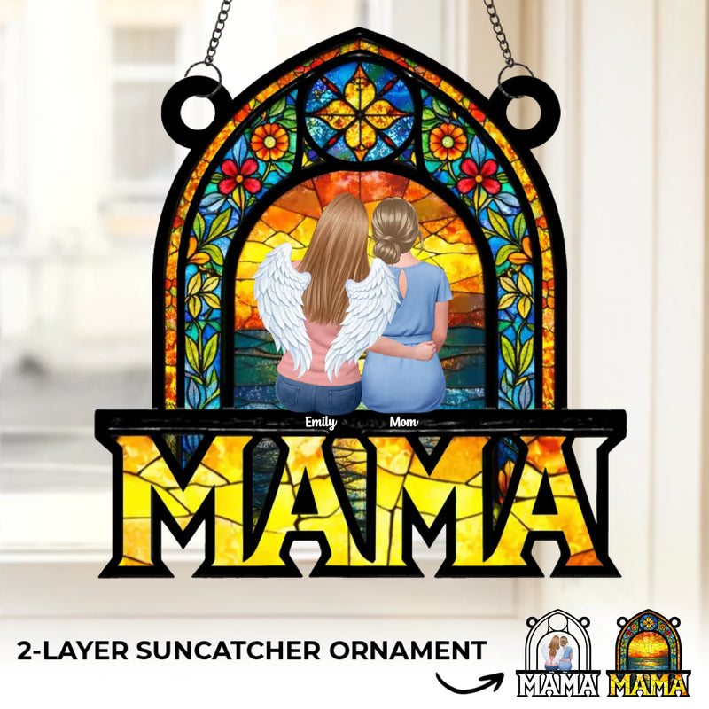 Custom Window Hanging Suncatcher Ornament - Personalized Mother's Day Birthday Gifts For Mom, Grandma - Love Grows Where Mom Is