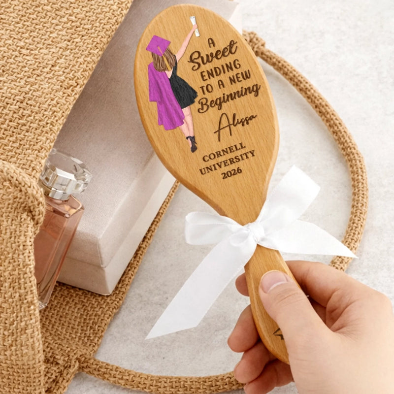 Custom Hair Brush - Personalized Graduation Birthday Gifts For Her, Friends, Sisters, Daughters, Mother- The Future Starts Today