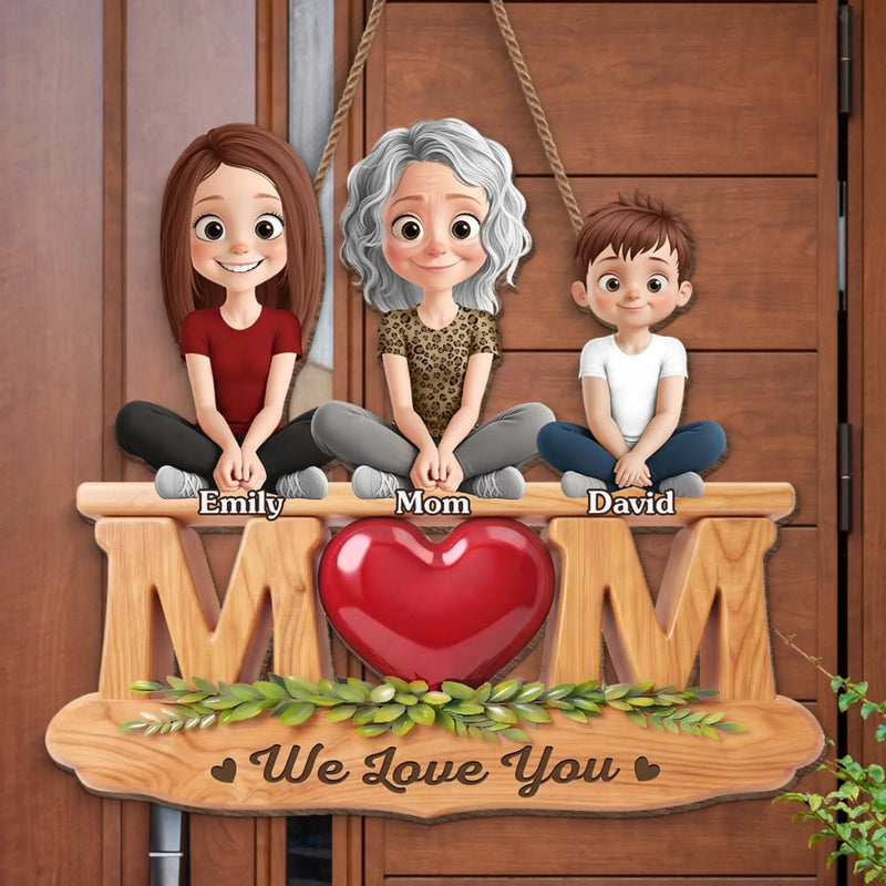 Custom Wood Sign - Personalized Mother's Day Birthday Gifts For Mom - Her Heart Holds Us All