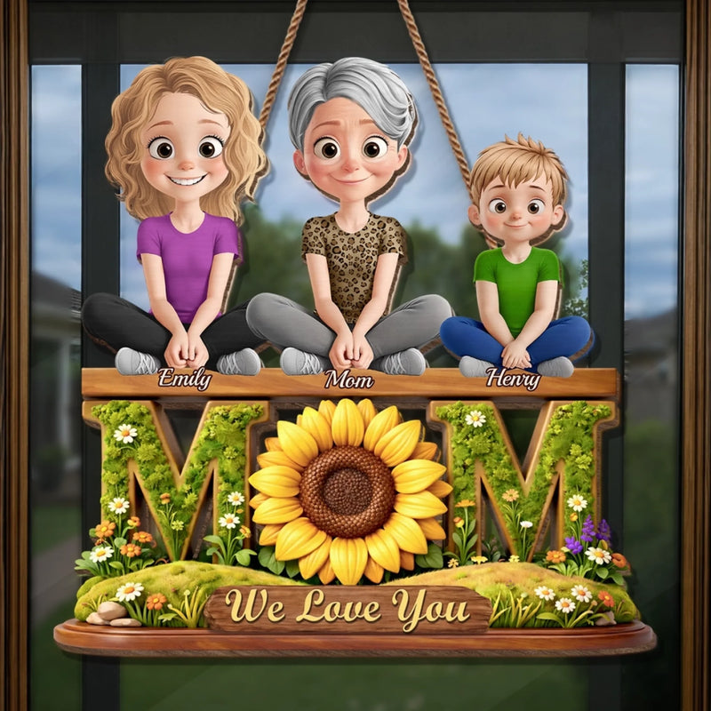 Custom Wood Sign - Personalized Mother's Day Birthday Gifts For Mom - Mom, Our Forever Sunshine Garden