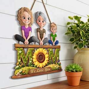 Custom Wood Sign - Personalized Mother's Day Birthday Gifts For Mom - Mom, Our Forever Sunshine Garden