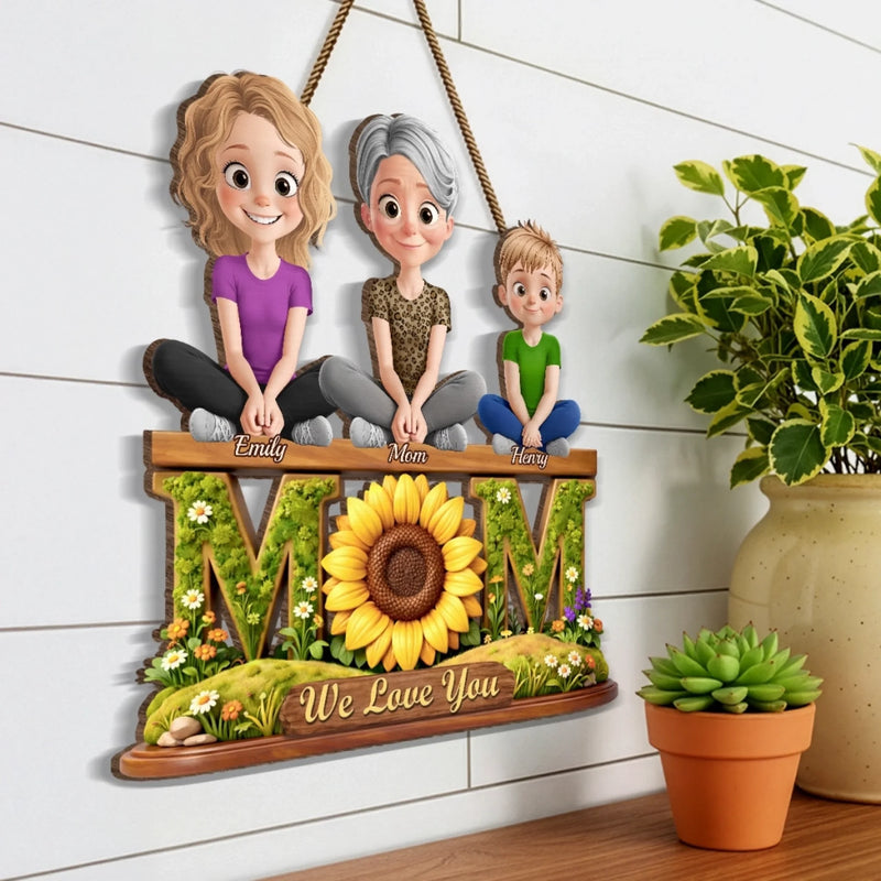 Custom Wood Sign - Personalized Mother's Day Birthday Gifts For Mom - Mom, Our Forever Sunshine Garden