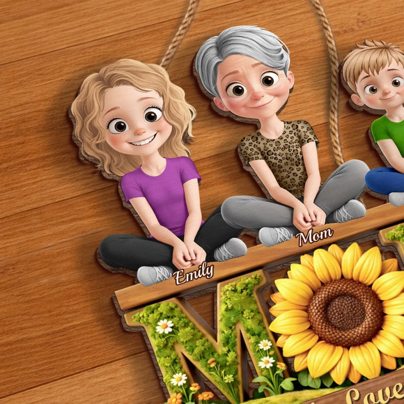Custom Wood Sign - Personalized Mother's Day Birthday Gifts For Mom - Mom, Our Forever Sunshine Garden