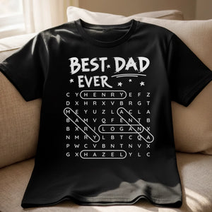 Custom Word Search Puzzle Unisex T-shirt, Premium T-shirt, Hoodie - Personalized Father's Day Birthday Gifts For Dad, Grandpa - Dad Strength Guides Us